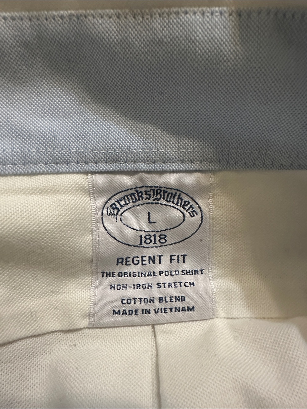 Brooks Brothers White Polo with Light Blue Collar